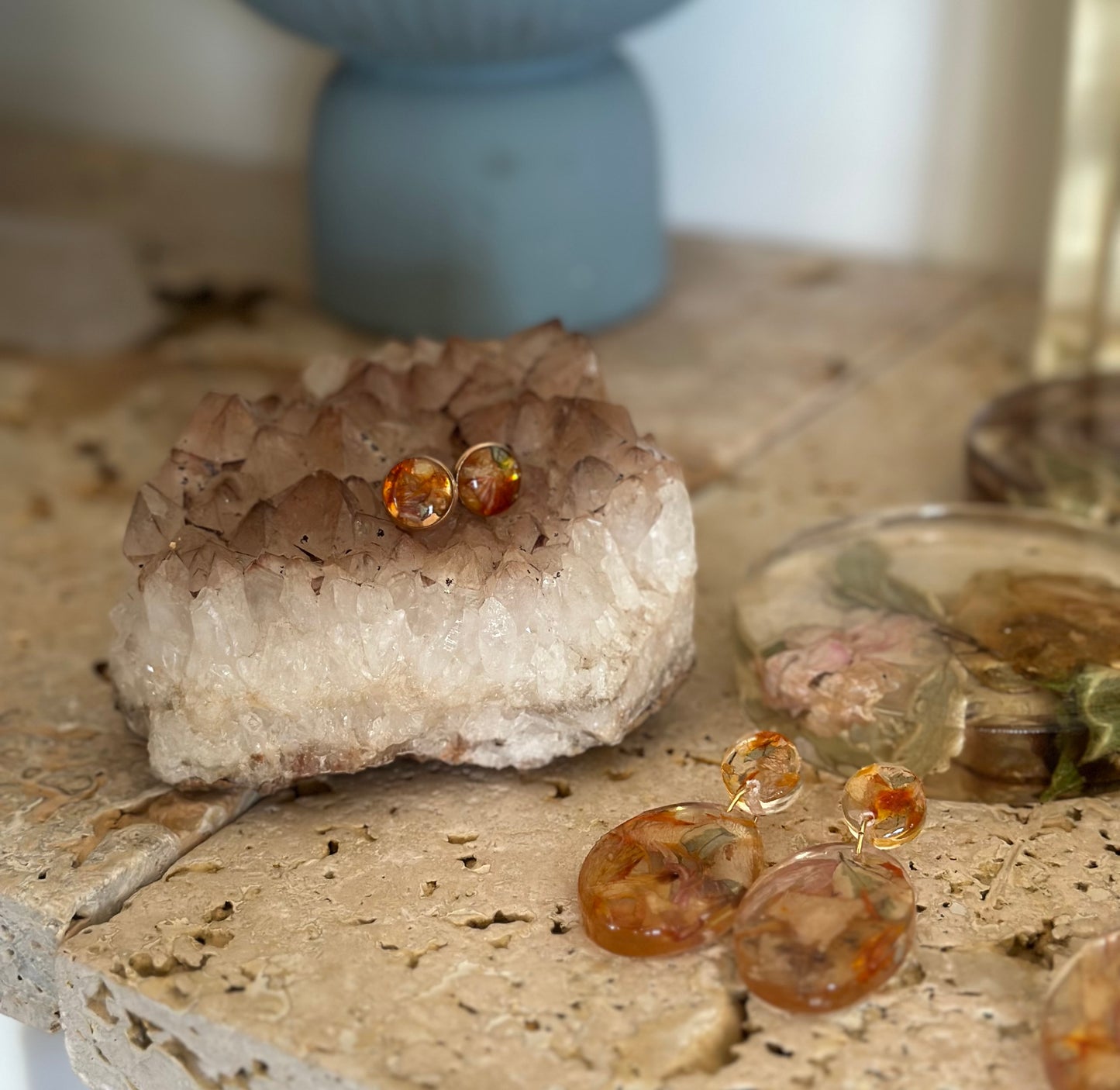 Resin Earring Flower Preservation