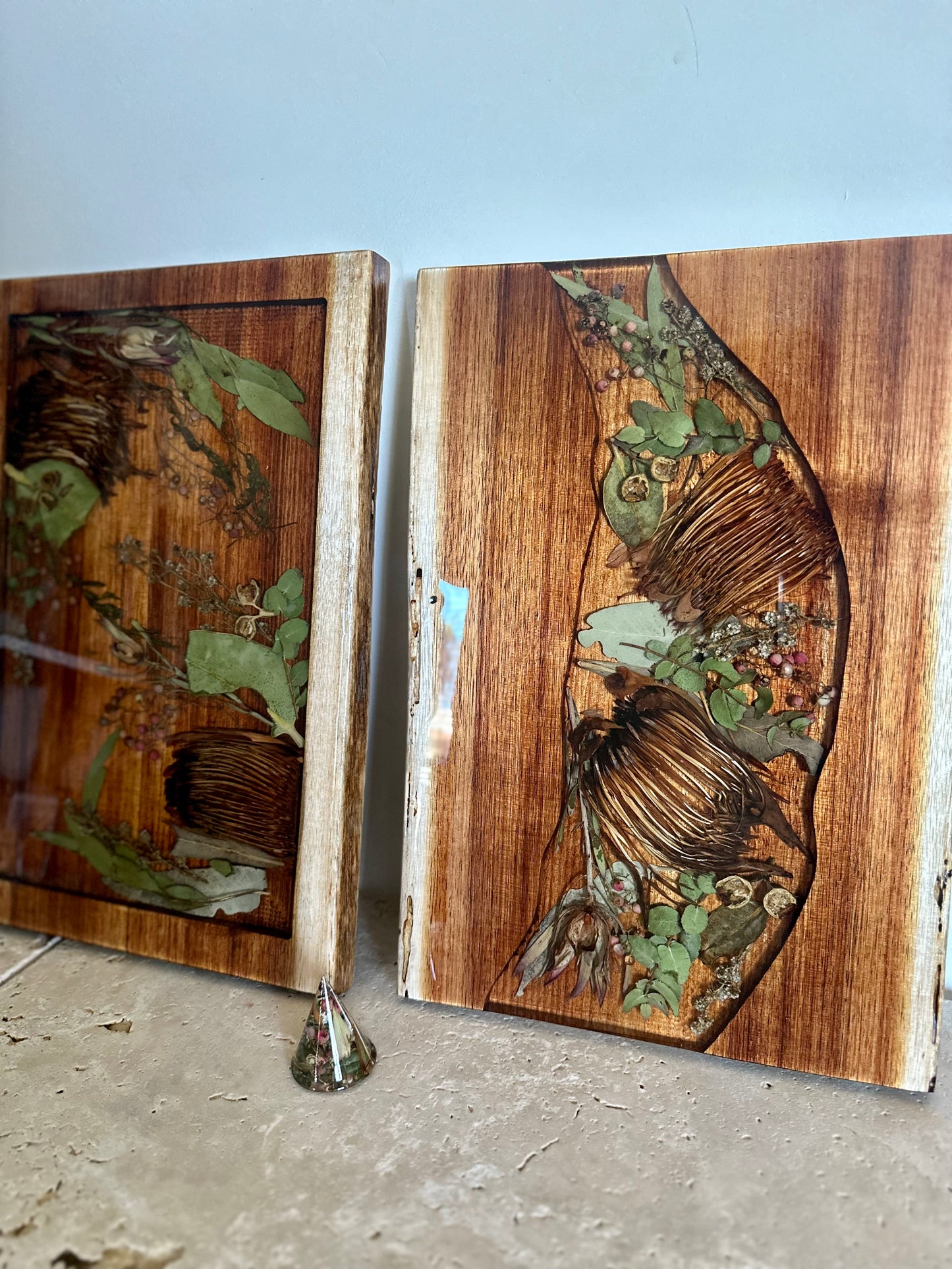 Live Edge Rectangle Serving Board Flower Preservation