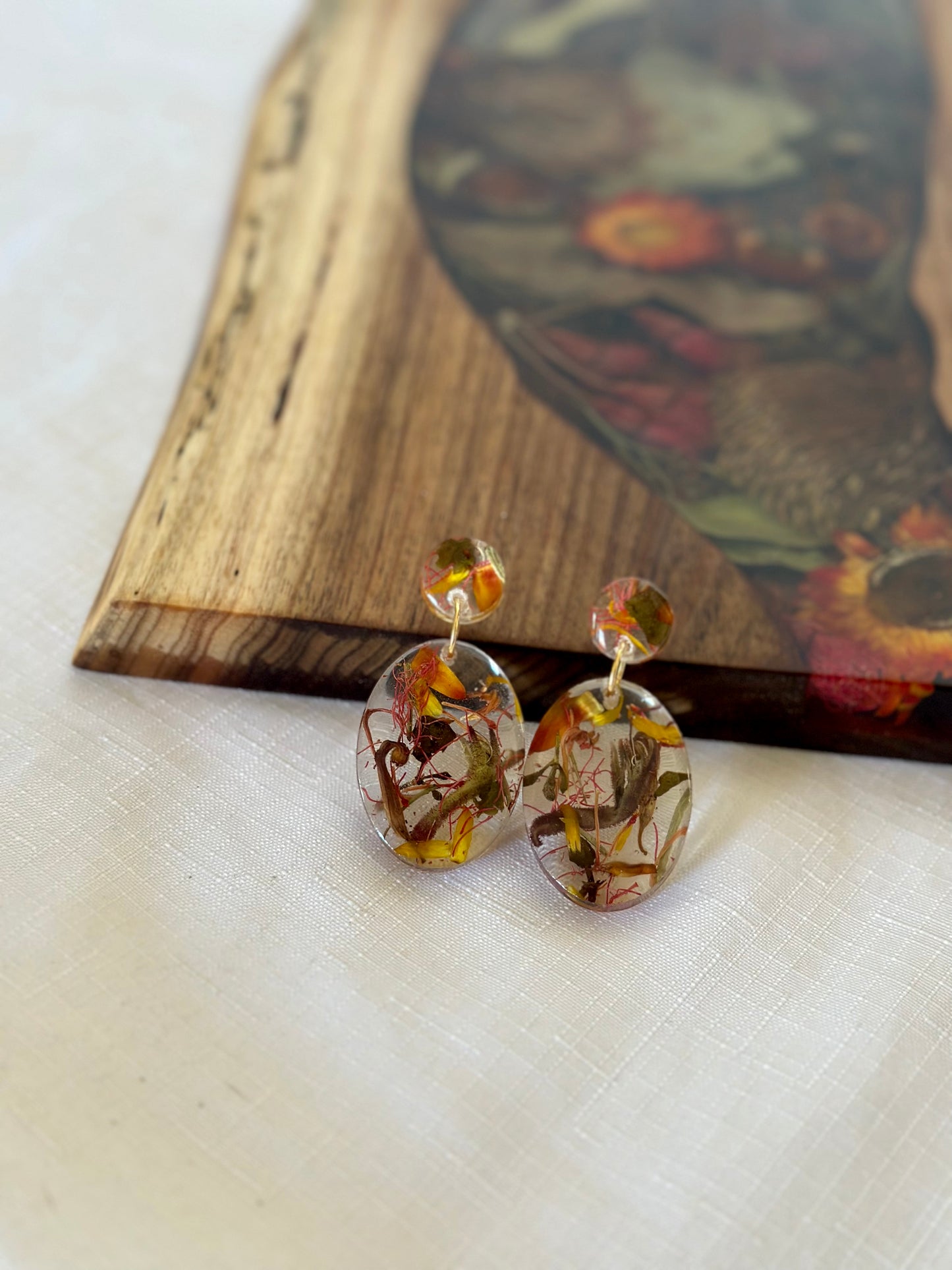 Resin Earring Flower Preservation