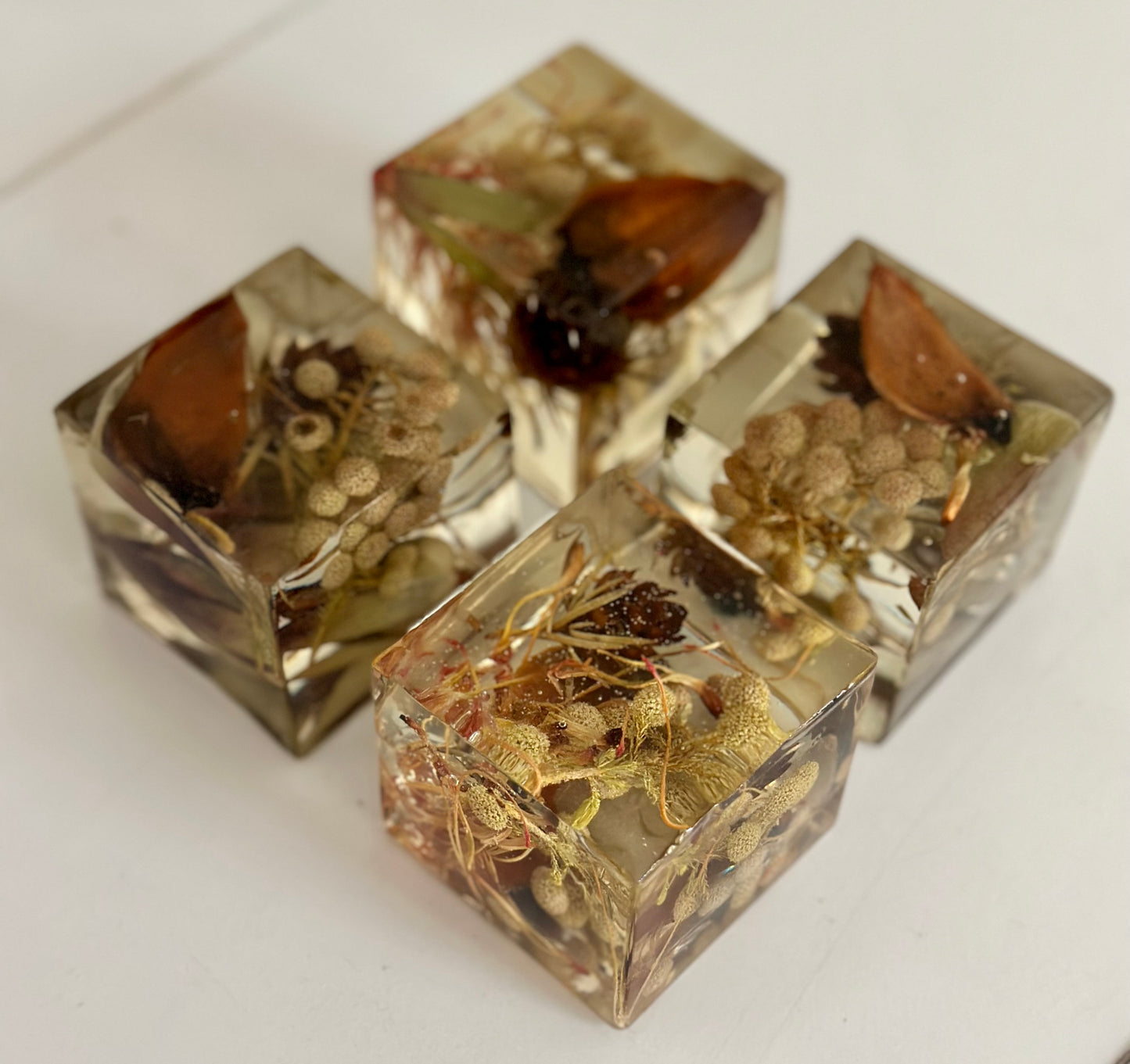 Cube Paper Weight Flower Preservation