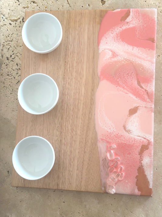 Rectangle Serving Board Four Piece - Rose Quartz