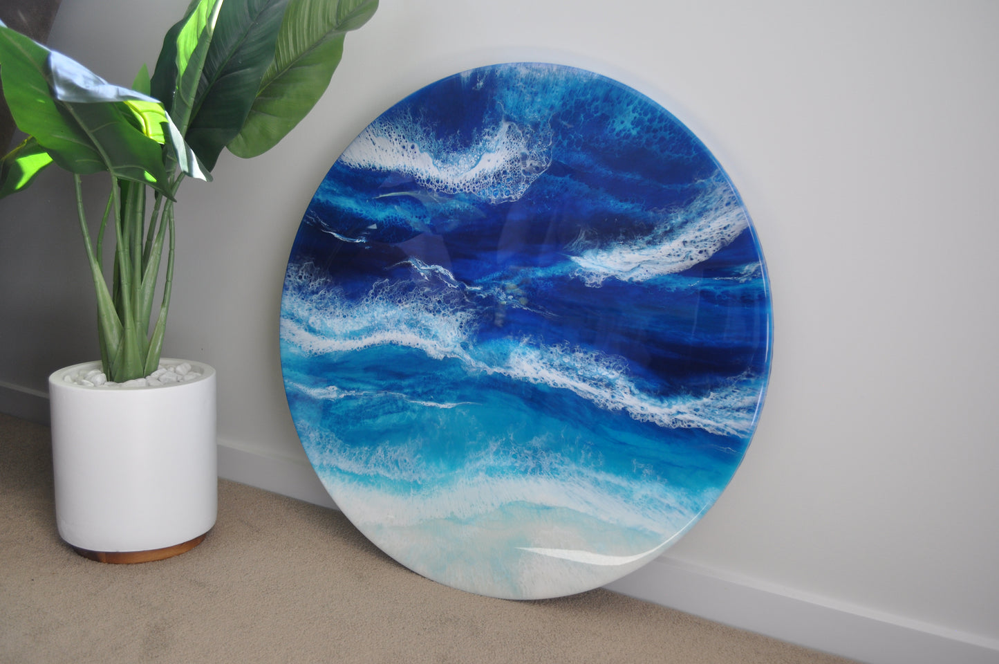 Original Round Resin Artwork Unframed