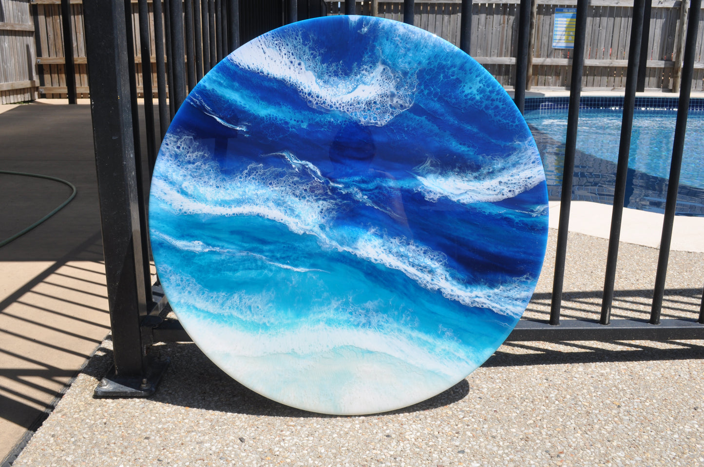 Original Round Resin Artwork Unframed