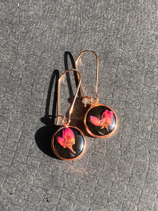 Rose Gold Resin Dangle Earrings (285)