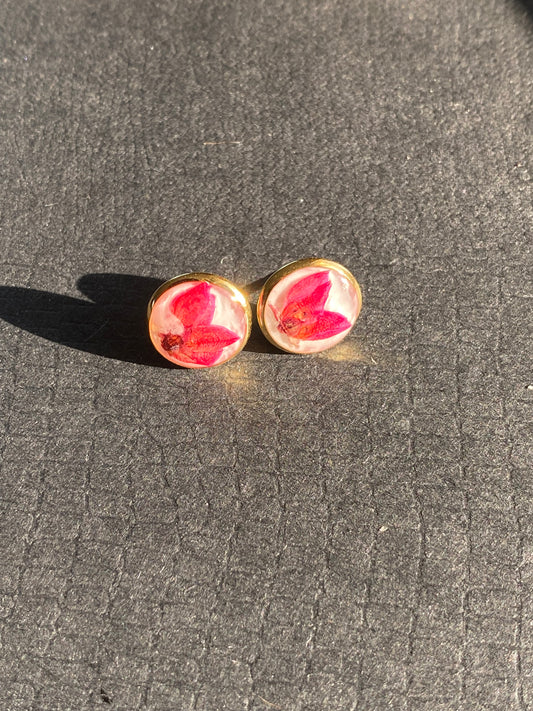 Gold Resin Stud Earrings (260)