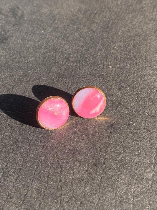 Rose Gold Resin Stud Earrings (272)