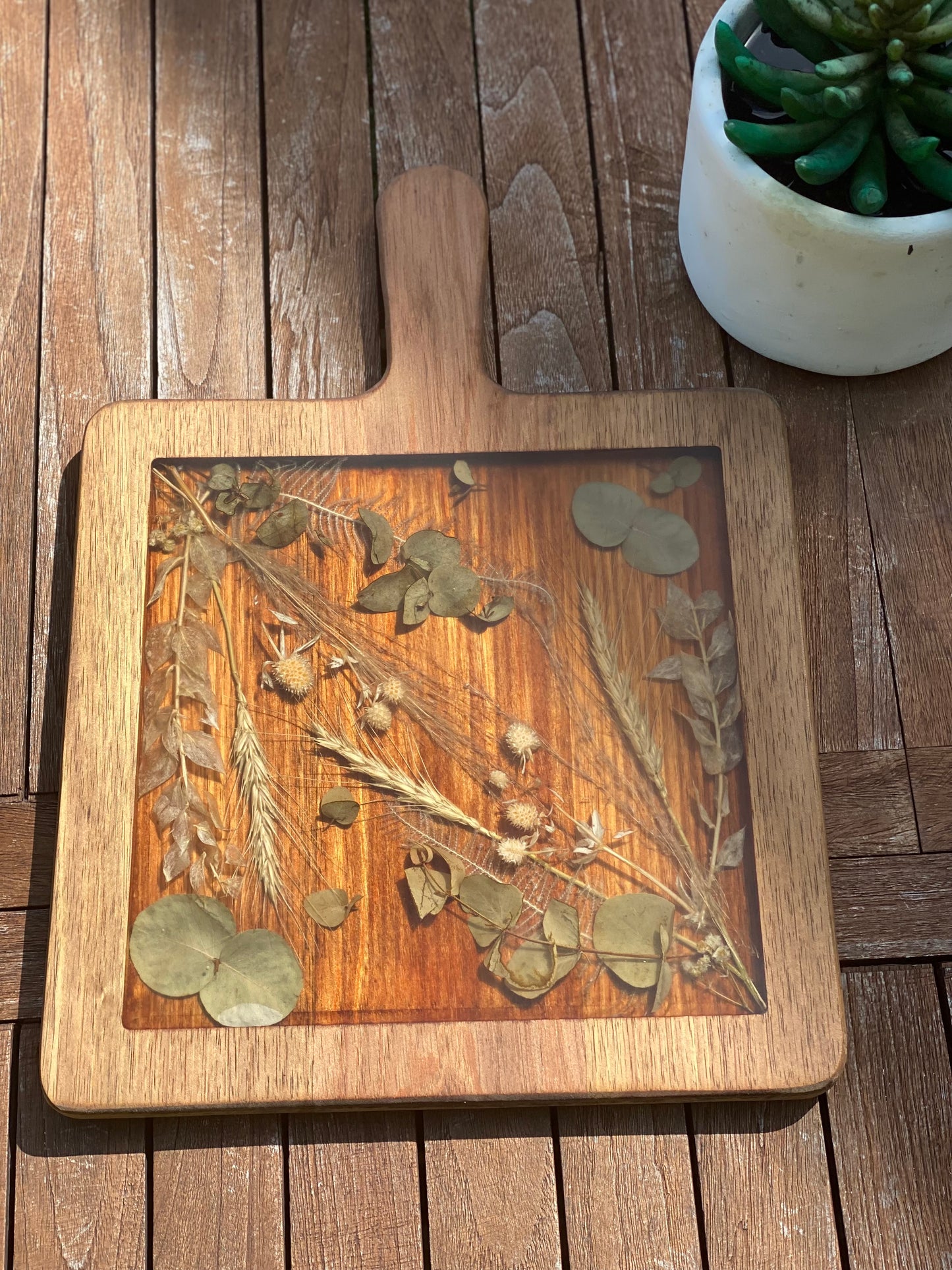 Botanical Square Paddle Resin Serving Board - PRE ORDER