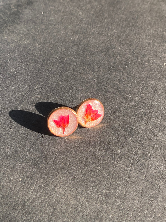 Rose Gold Resin Stud Earrings (279)