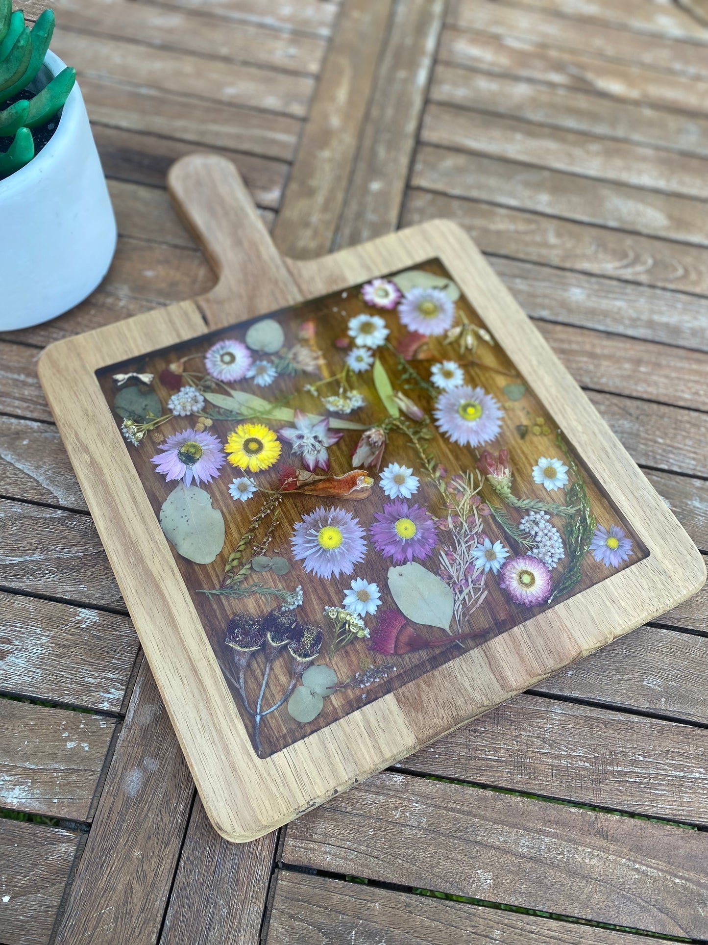 Botanical Square Paddle Resin Serving Board - PRE ORDER