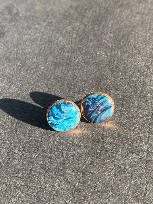 Rose Gold Resin Stud Earrings (266)