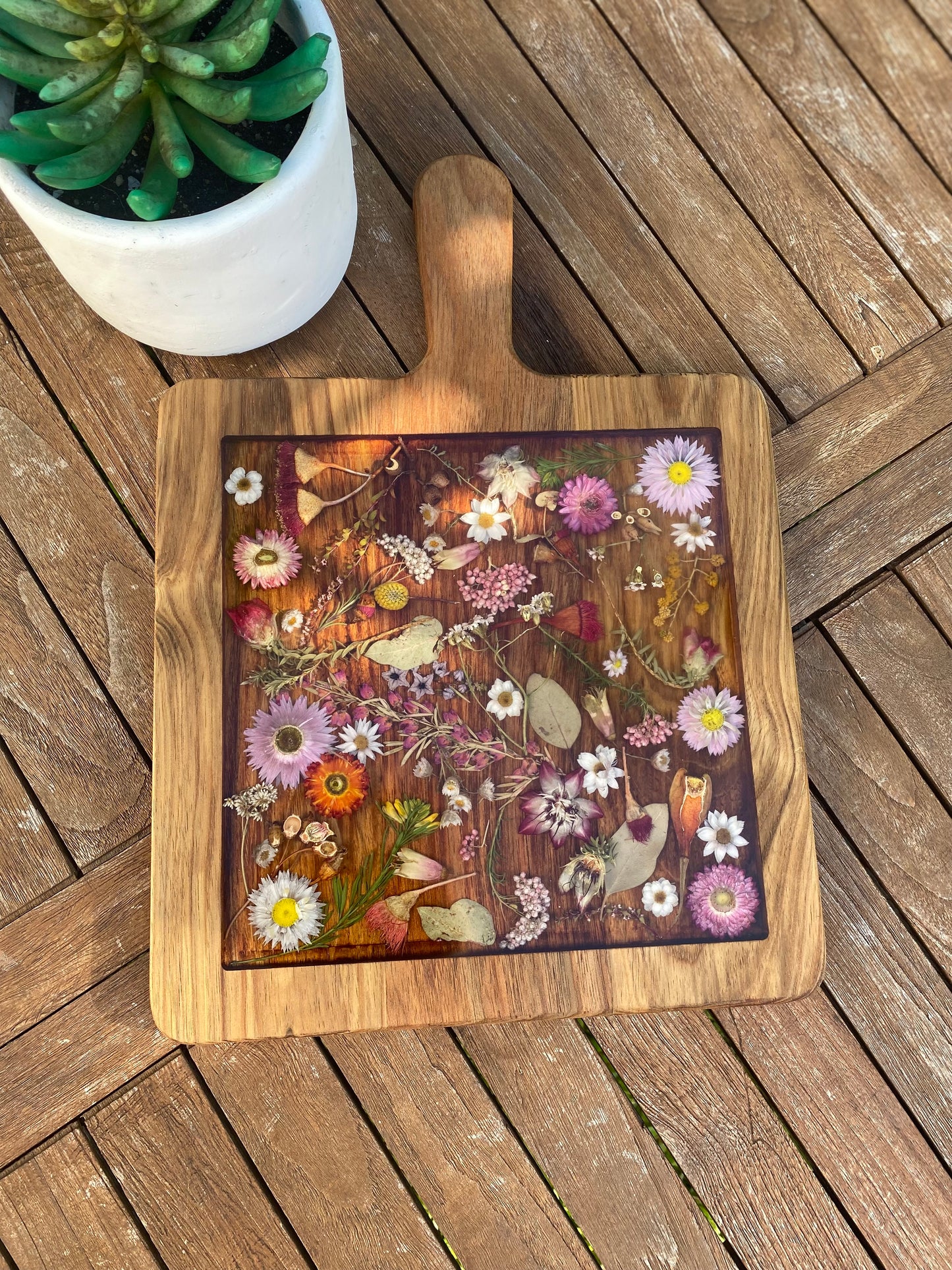 Botanical Square Paddle Resin Serving Board - PRE ORDER