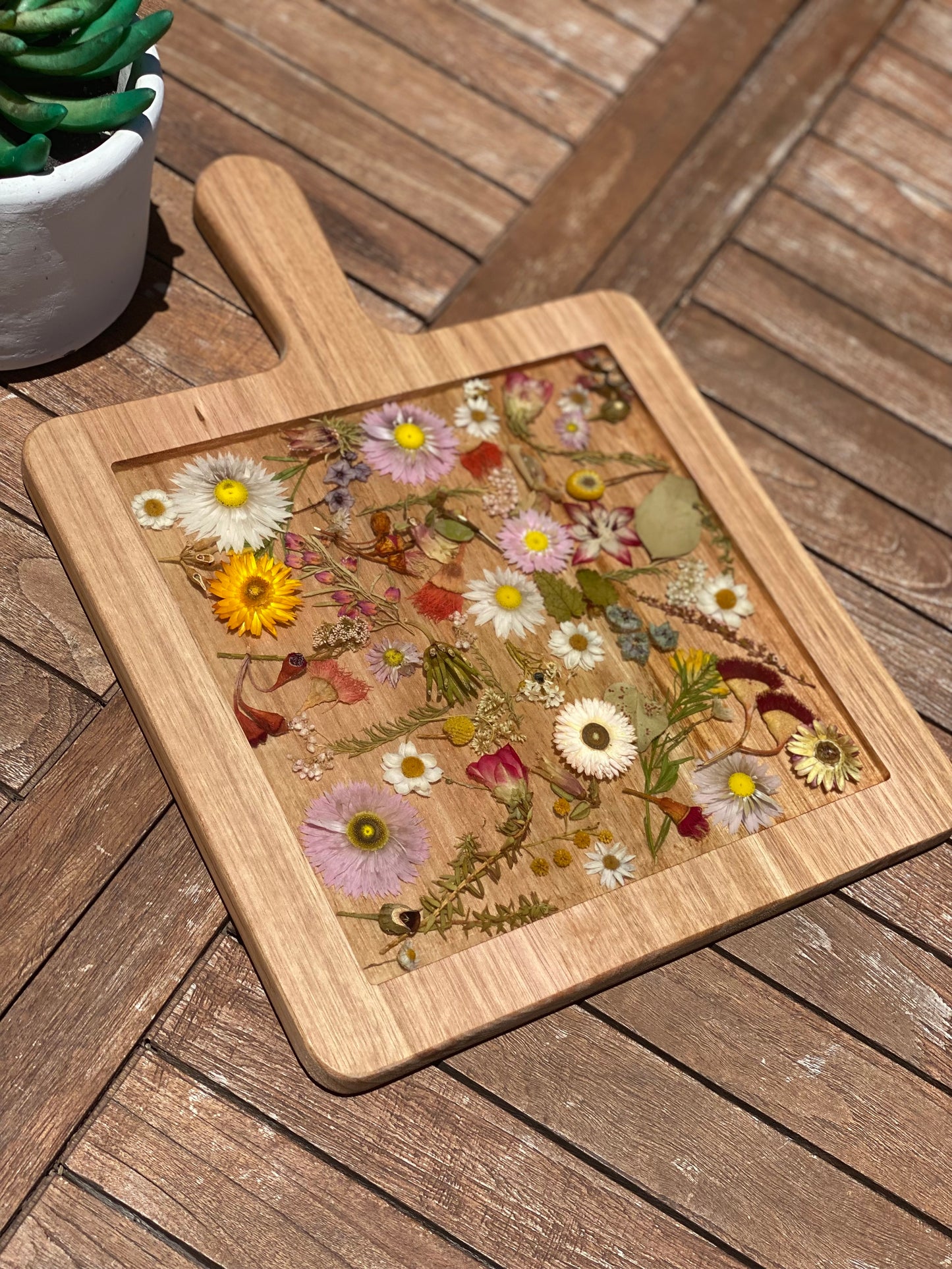 Botanical Square Paddle Resin Serving Board - PRE ORDER