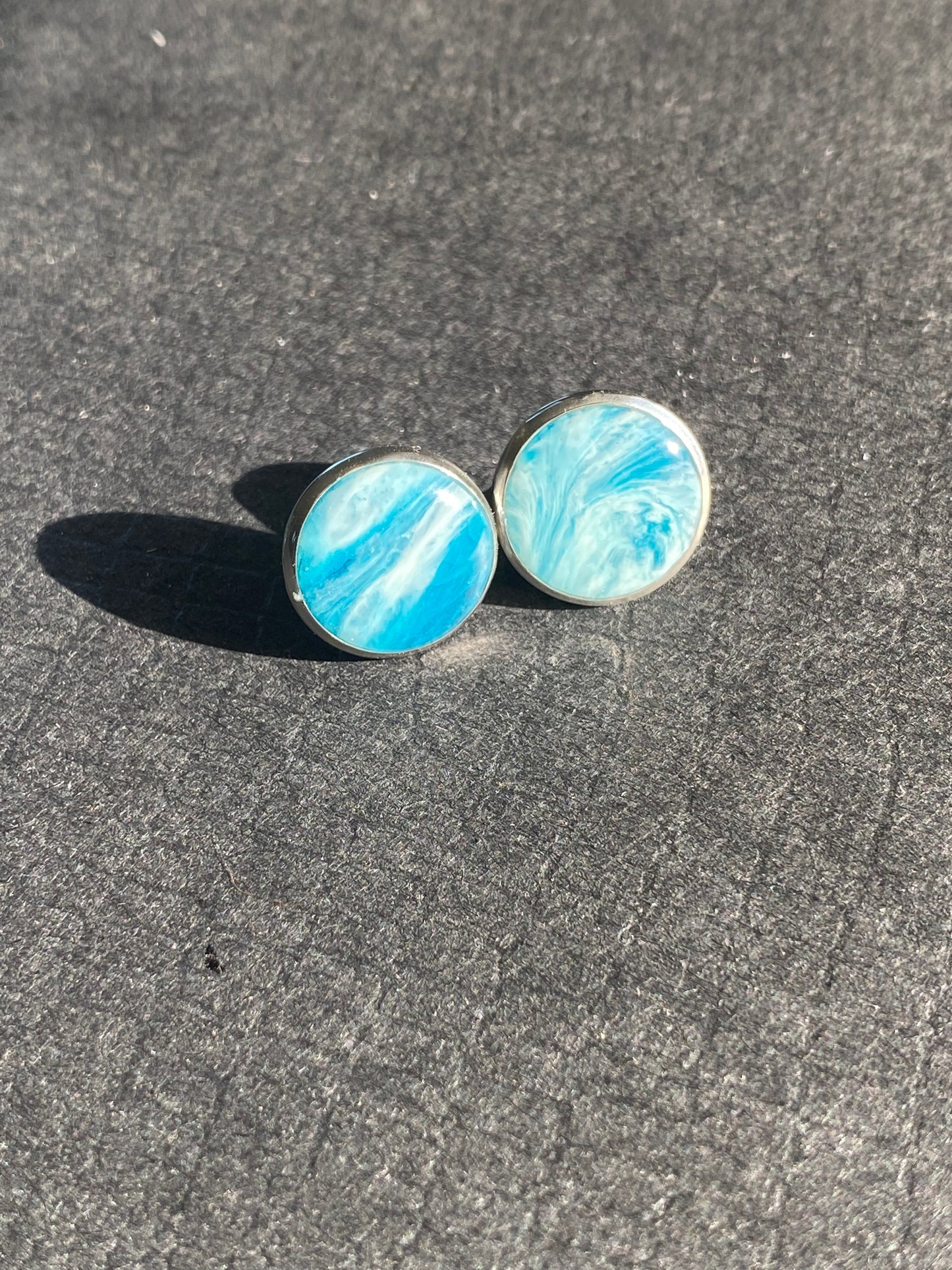 Silver Resin Stud Earrings (246)