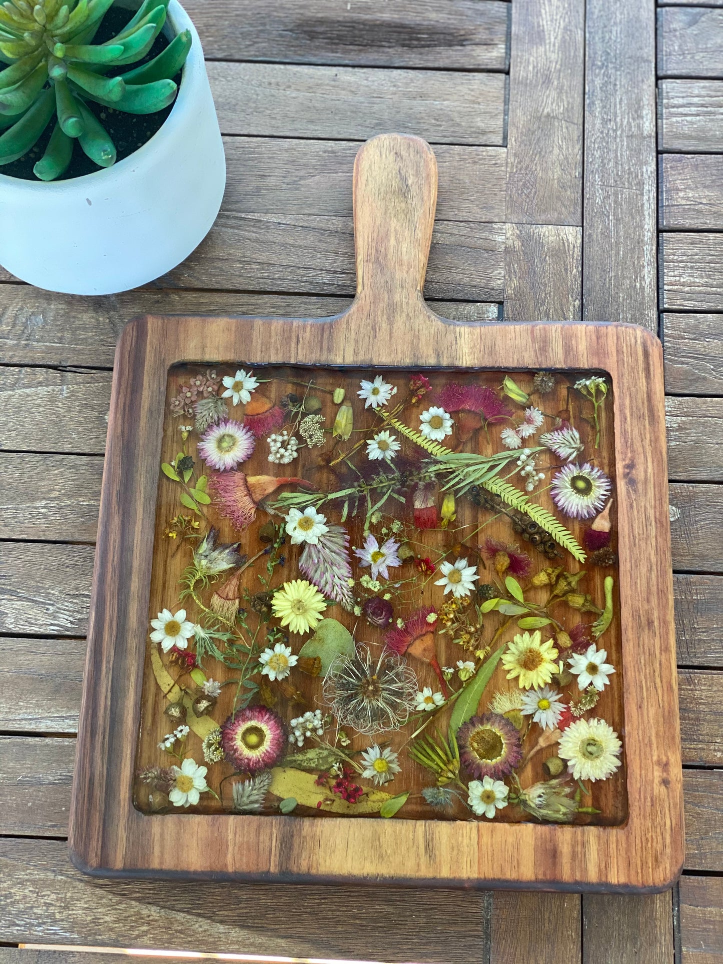 Botanical Square Paddle Resin Serving Board - PRE ORDER