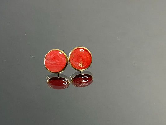 Gold Resin Stud Earrings (132)