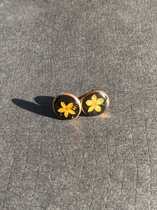 Rose Gold Resin Stud Earrings (281)