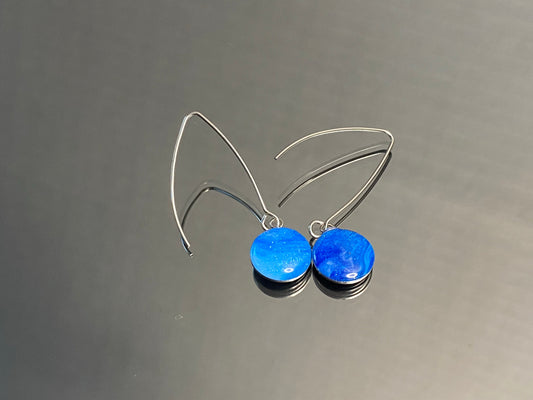 Silver Resin Dangle Earrings (169)