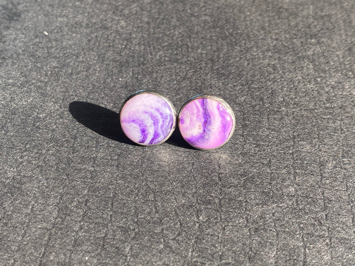 Silver Resin Stud Earrings (245)