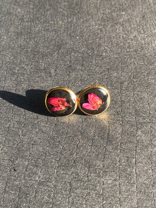 Gold Resin Stud Earrings (261)