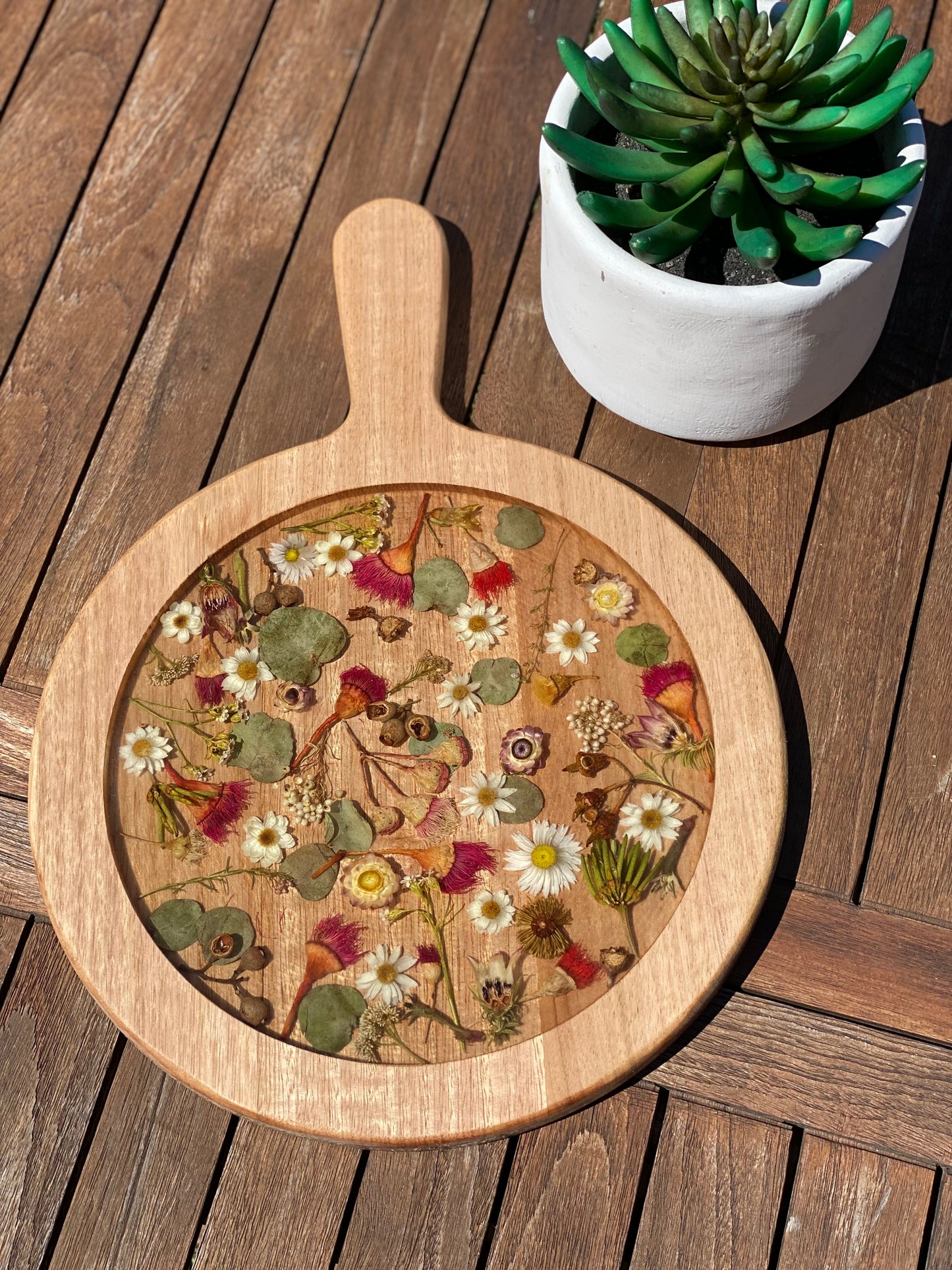 Botanical Round Paddle Resin Serving Board - PRE ORDER