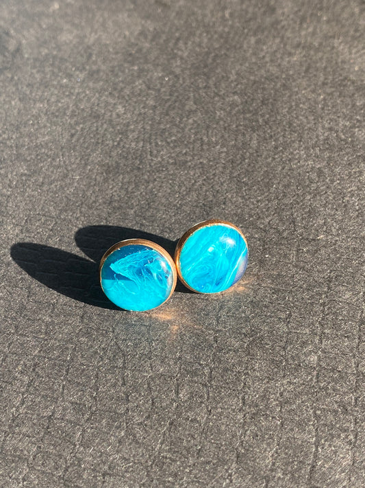 Rose Gold Resin Stud Earrings (278)