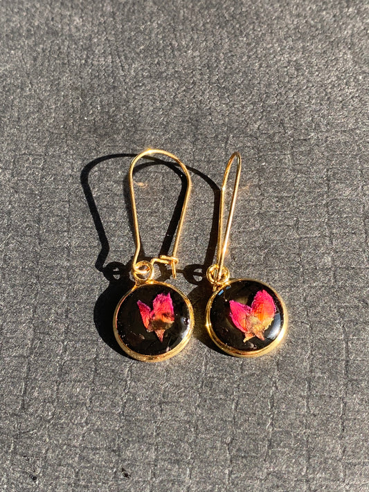 Rose Gold Resin Dangle Earrings (287)