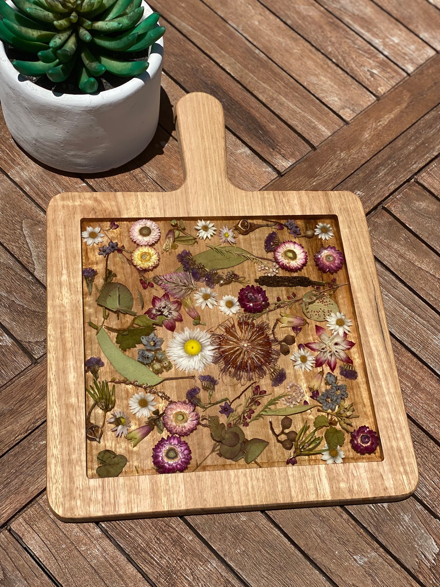 Botanical Square Paddle Resin Serving Board - PRE ORDER