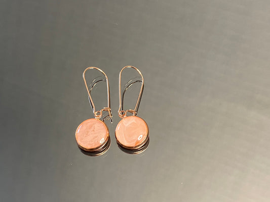 Rose Gold Resin Dangle Earrings (187)